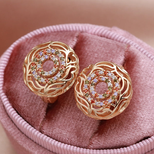 Moroccan Desert Style Colorful Natural Zircon Earrings for Women