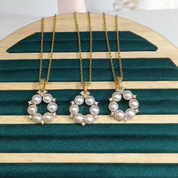 Nuevo collar de perlas de agua dulce 100 % naturales y auténticas