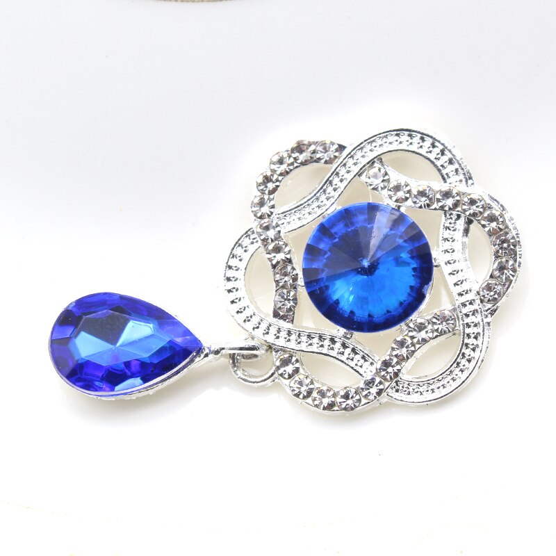 10Pcs/Lot 27x47mm Acrylic Flat Bottom Alloy Rhinestone Mixed ColorDIY Silver Plated Clothing Accessories