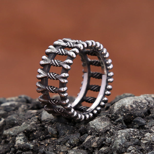Anillo de acero inoxidable vintage creativo con forma de hueso para hombre y mujer, estilo punk rock.