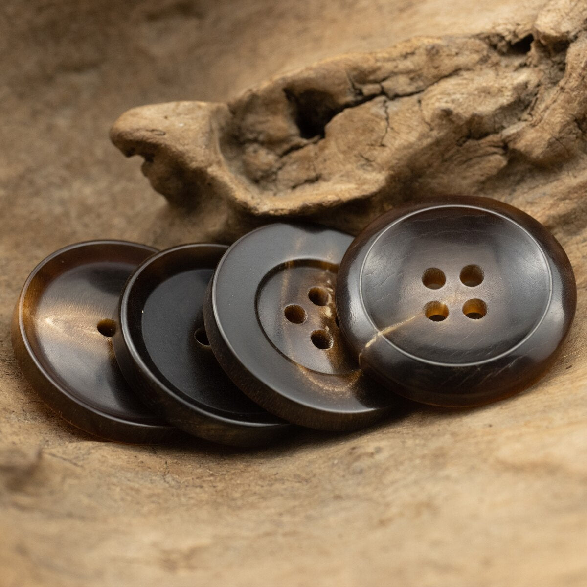 Classic Brown Natural Horn Buttons For  12.5mm-30mm Coat Trouser Coffee Button