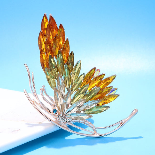 Hermosos broches de mariposa con diamantes de imitación para mujer