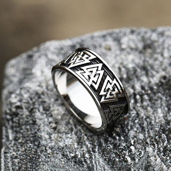Anillo de sello vikingo vintage sencillo para hombres y mujeres
