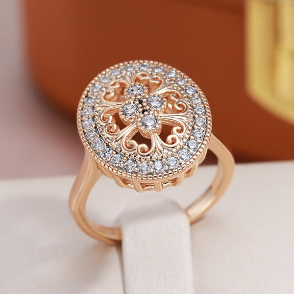 Vintage Texture Full Zircon Women's Rings