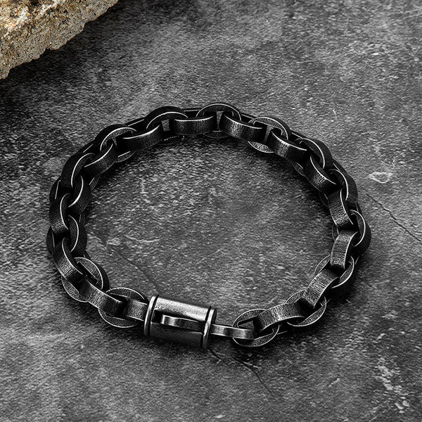 Pulsera de acero inoxidable para hombre con cadena de eslabones punk