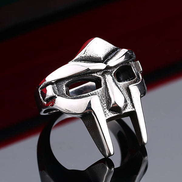 Anillos vintage de estilo gótico, hip hop y máscara Doom para hombre