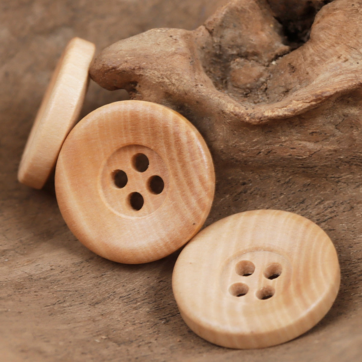10pcs Wide Rim Wood ButtonsFor Clothing  Additive-free Sewing Accessories DIY