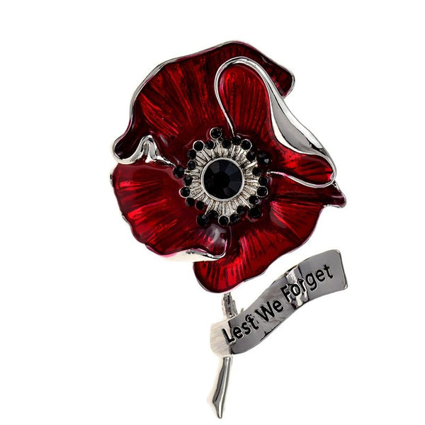 Rhinestone Poppy Flower Brooches For Women