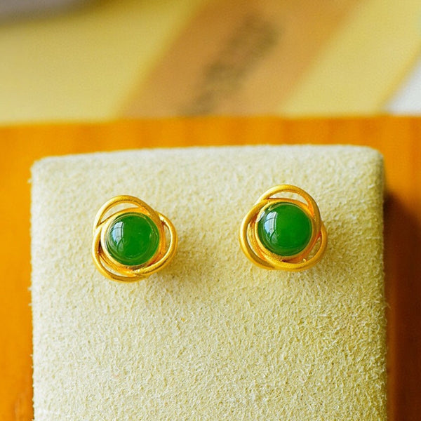 Pendientes geométricos de jaspe hetiano natural