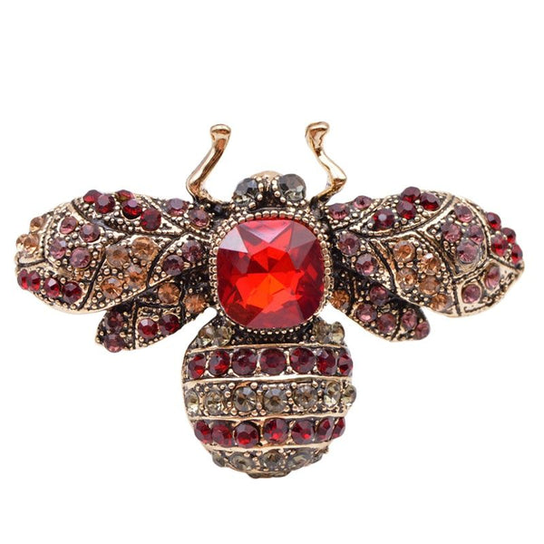 Rhinestone Bee Brooch Large Fashion Insect Pin Vintage Women