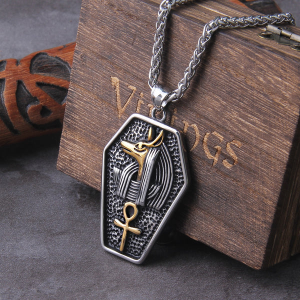 Collar con colgante de talismán de dios egipcio que nunca se desvanece para hombres y mujeres.
