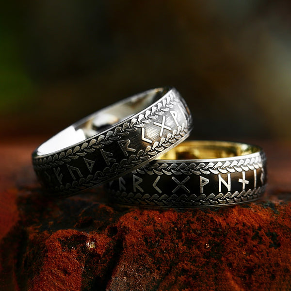 Anillo de runas vikingas nórdicas vintage de nuevo diseño para hombres y mujeres.