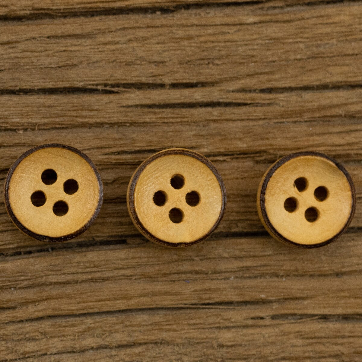 11pcs  4 Hole Solid Wooden Button