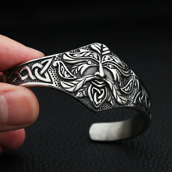 Pulsera de guerrero vikingo vintage de acero inoxidable para hombre