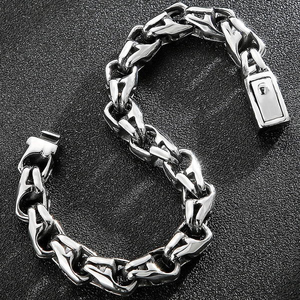 Pulsera retro de acero inoxidable para hombre