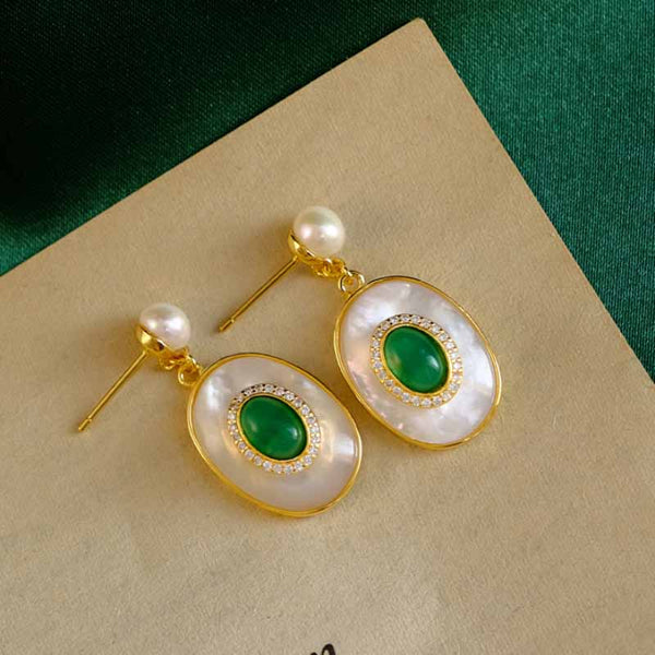 Pendientes de fritilaria artificial con incrustaciones de lapislázuli de nuevo estilo para mujer