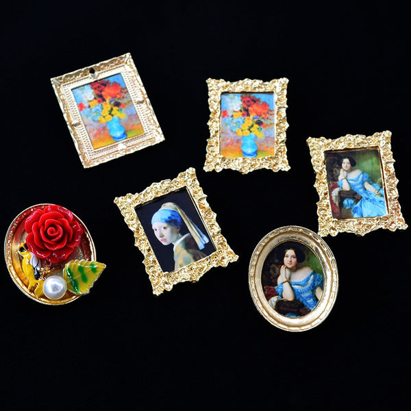 Broches barrocos vintage con pintura exagerada para mujer