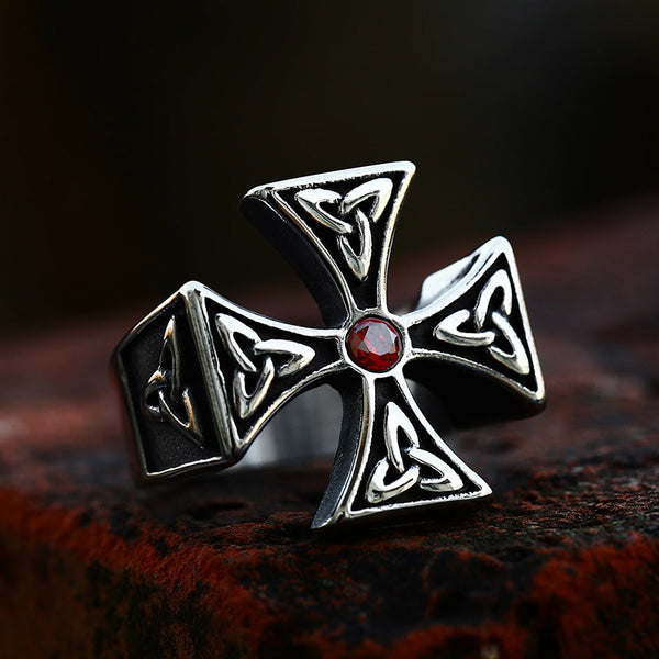 Anillo vintage de nudos celtas vikingos para hombres y mujeres, de acero inoxidable 316L, estilo punk hip hop.