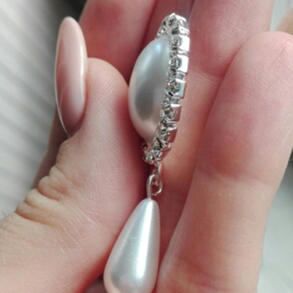 10 botones de presión de perlas y diamantes de imitación de 45 x 20 mm