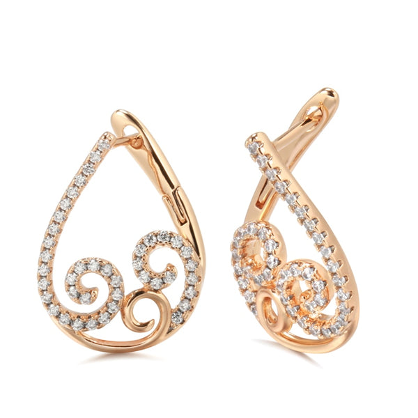 Pendientes colgantes con textura de aguja única y circonita blanca completa en oro 585 para mujer