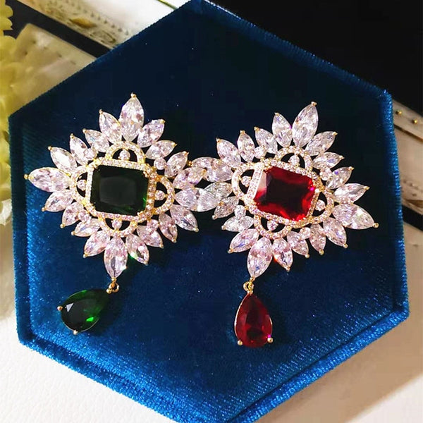 Retro Court Style Brooch Shiny Wedding Luxury Zircon Elegant Temperament Pin Couple Gift