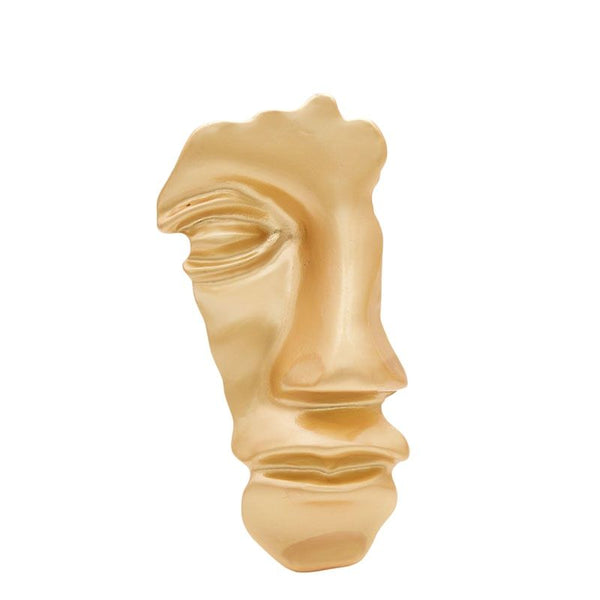 Gold Color Half Face Brooch Large Fashion Coat Pins For Women