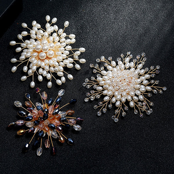 Elegant Luxury Imitation Pearl Rhinestone Brooch