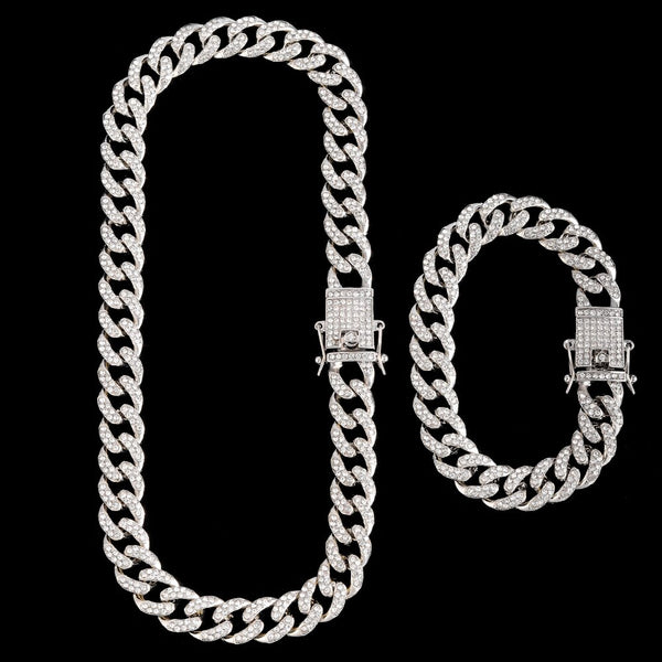 Nuevo collar gargantilla cubana con cadena brillante y esmaltada para mujer