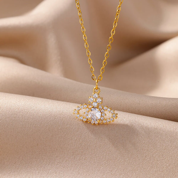 Stainless Steel Gold Color Necklace For Women