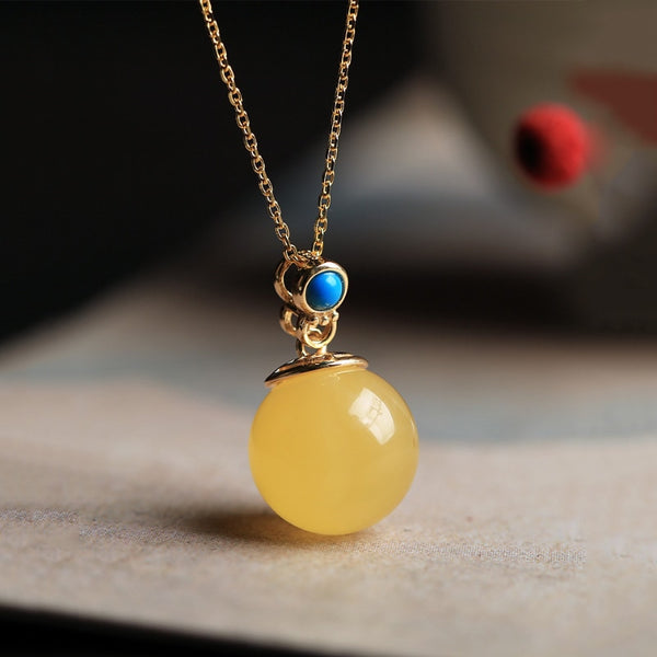 New silver inlaid natural topaz bead necklaces
