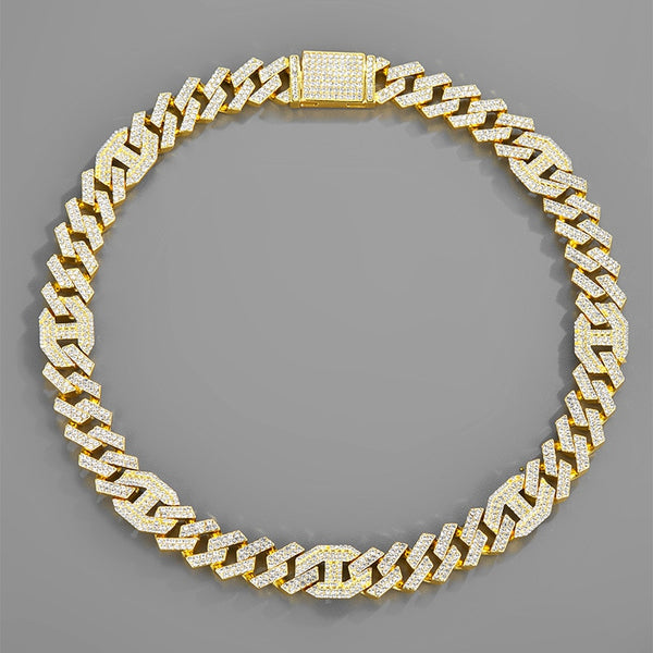 5A Cubic Zirconia Cz Miami Cuban Link Chain For Men
