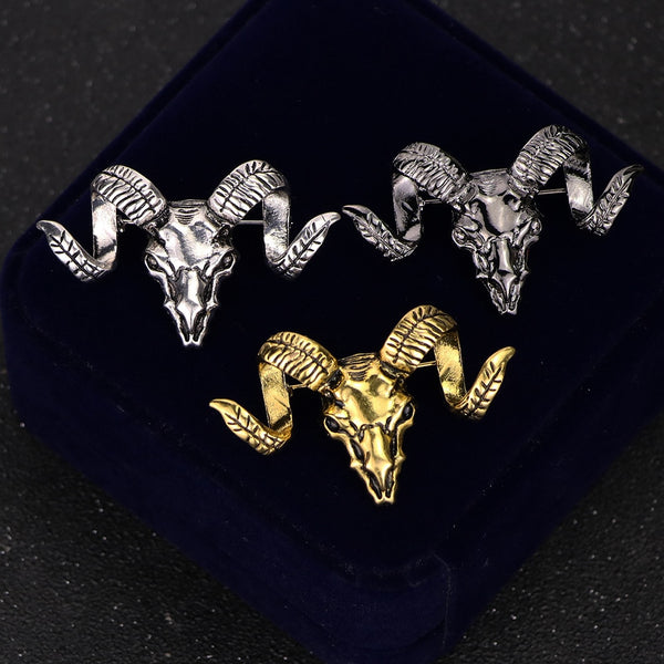 Fashion British Style Animal Sheep Head Brooch Pin for Men