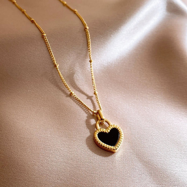 Collar de acero inoxidable 316L para mujer, estilo étnico, color dorado, con forma de candado.