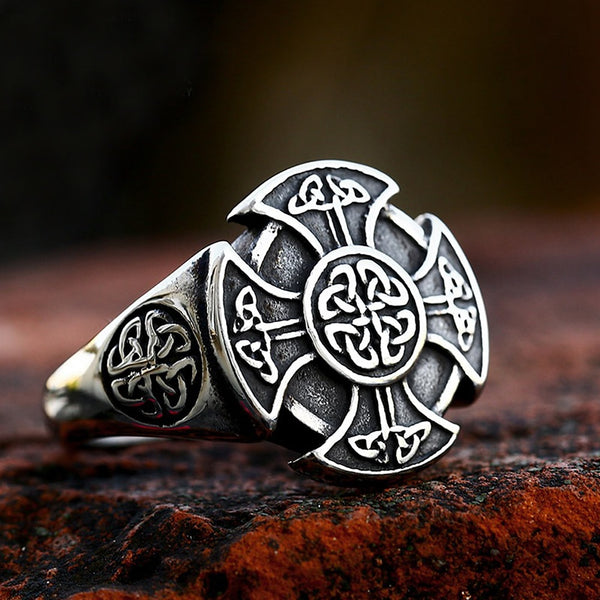 Nuevo anillo vintage de nudo celta vikingo nórdico para hombres y mujeres