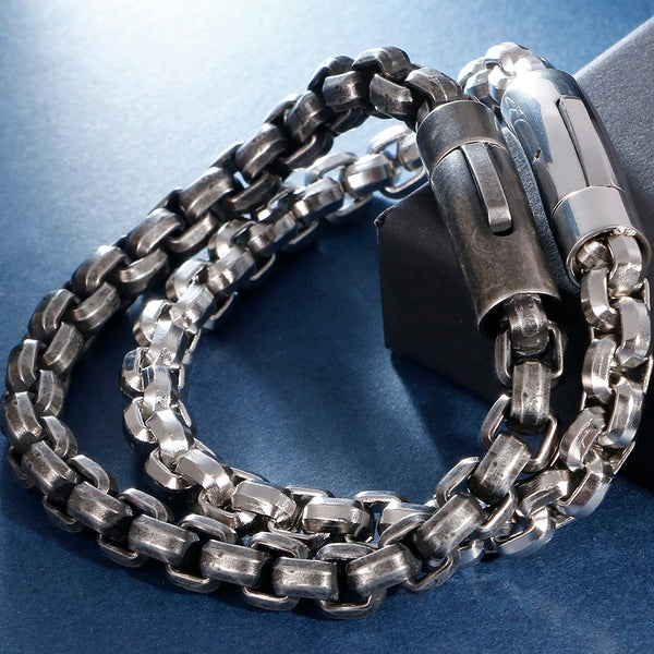 Pulsera de cadena de eslabones de 8 mm de ancho para hombre