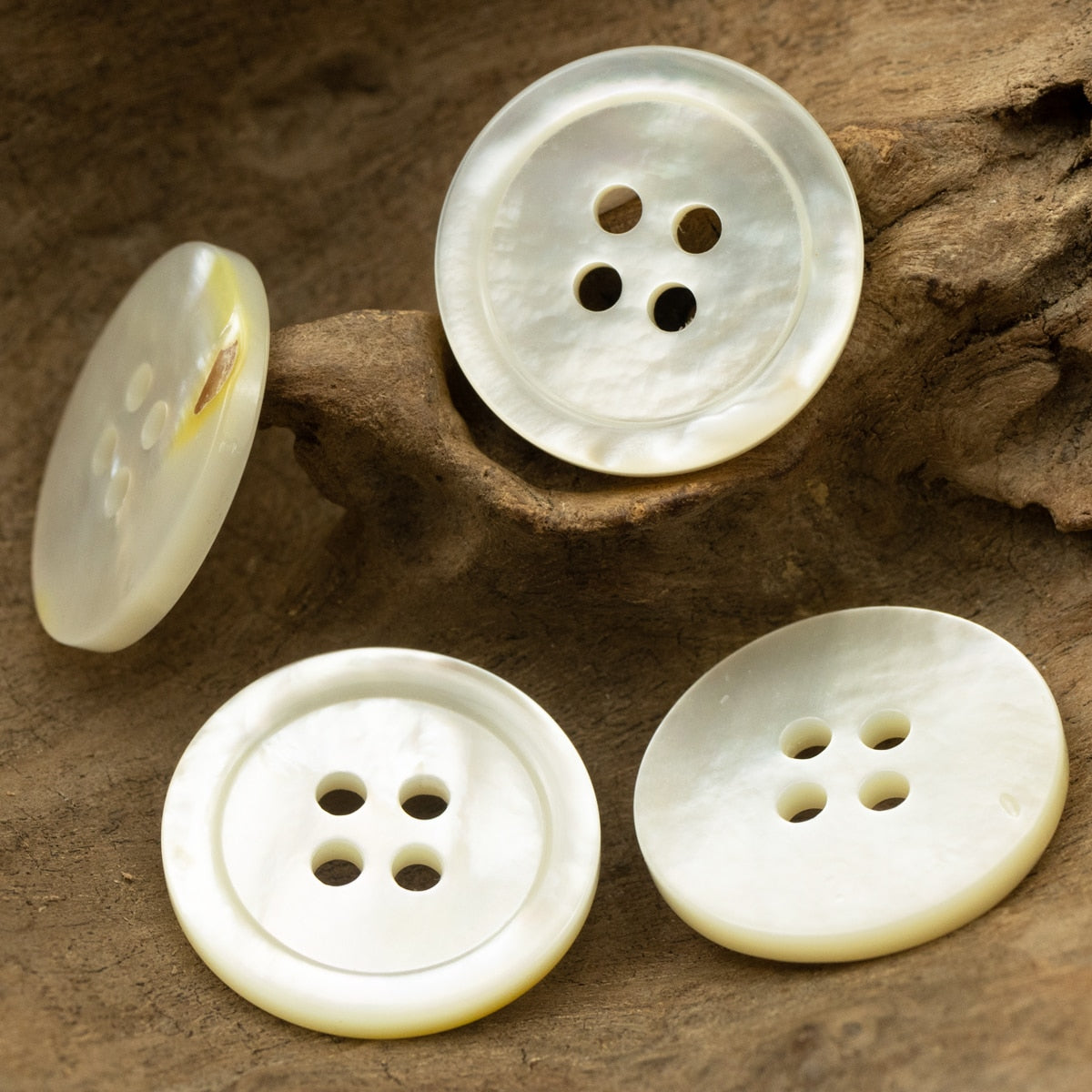 2pcs Mother of Pear Shell Buttons for Clothing Natural Round Rim Lip Shell Buttons