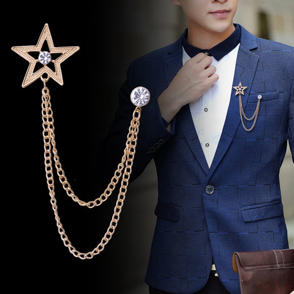 Korean Fashion Rhinestone Star Brooch