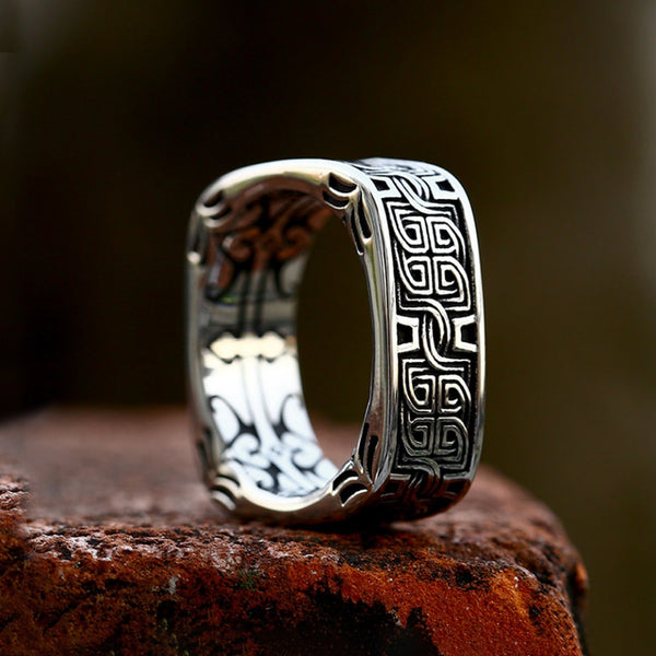 Anillos sencillos de runas vikingas vintage para hombres y mujeres