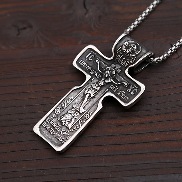 Collar con colgante de Jesús de acero inoxidable 316L estilo punk vintage para hombre