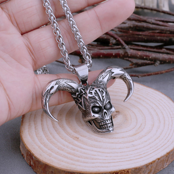 Collar de acero inoxidable con calavera de payaso para hombre, colgante de calavera malvada, estilo neogótico, rock, hip hop y motociclista.