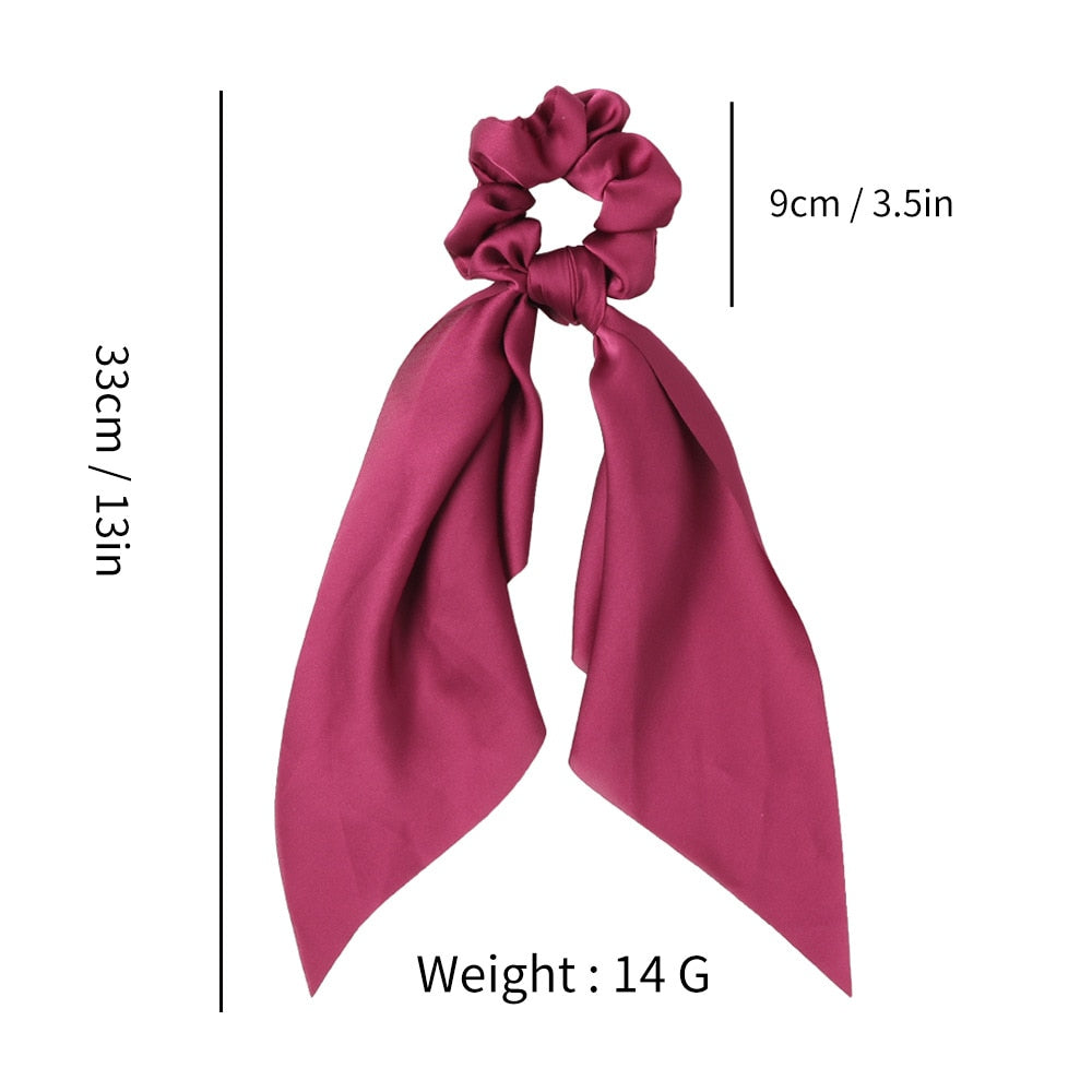 Fashion Solid Color Scrunchies Long Hair Rope Korean Hair Ties for Women