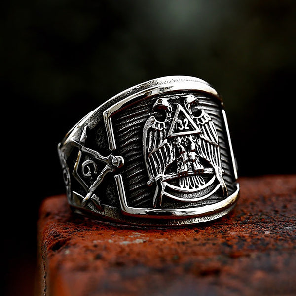 Nuevos anillos con símbolos masónicos vintage para hombre.