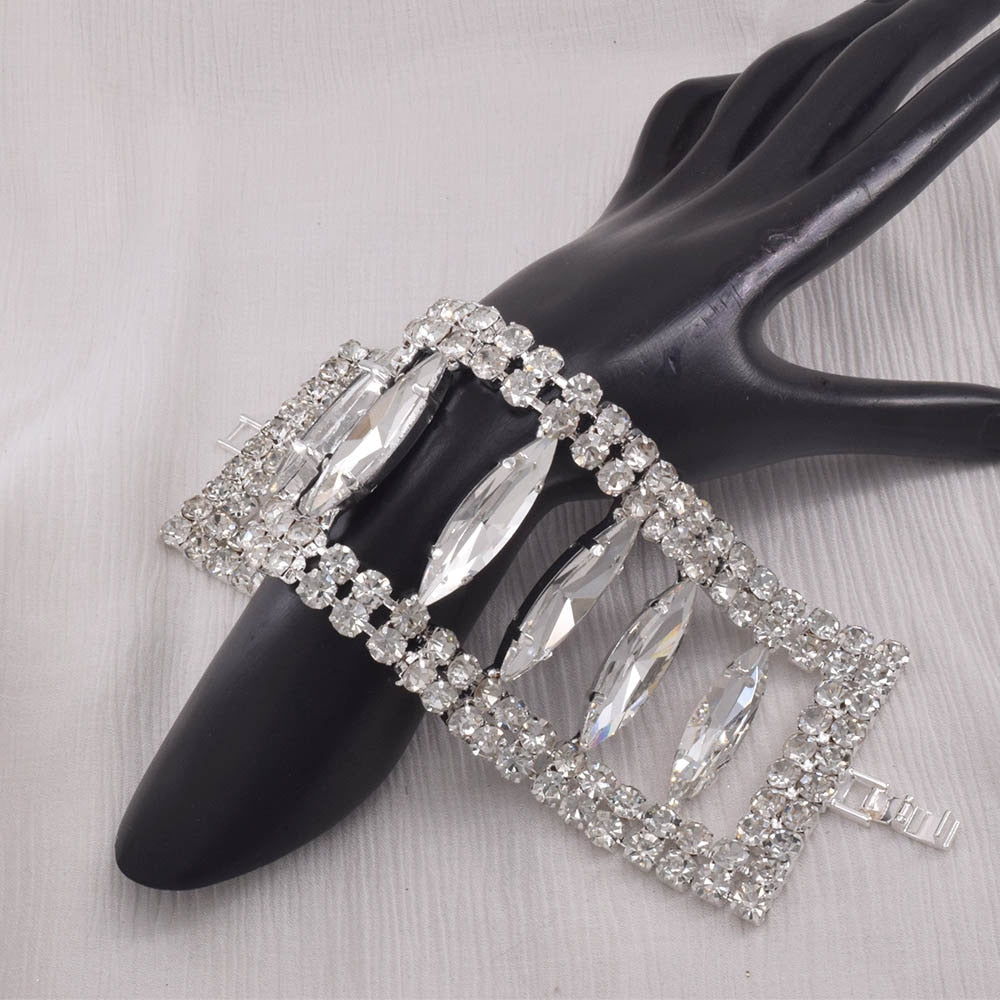 5.8cm Width Big Crystal Gemstones SS28 Bracelet Jewelry for women