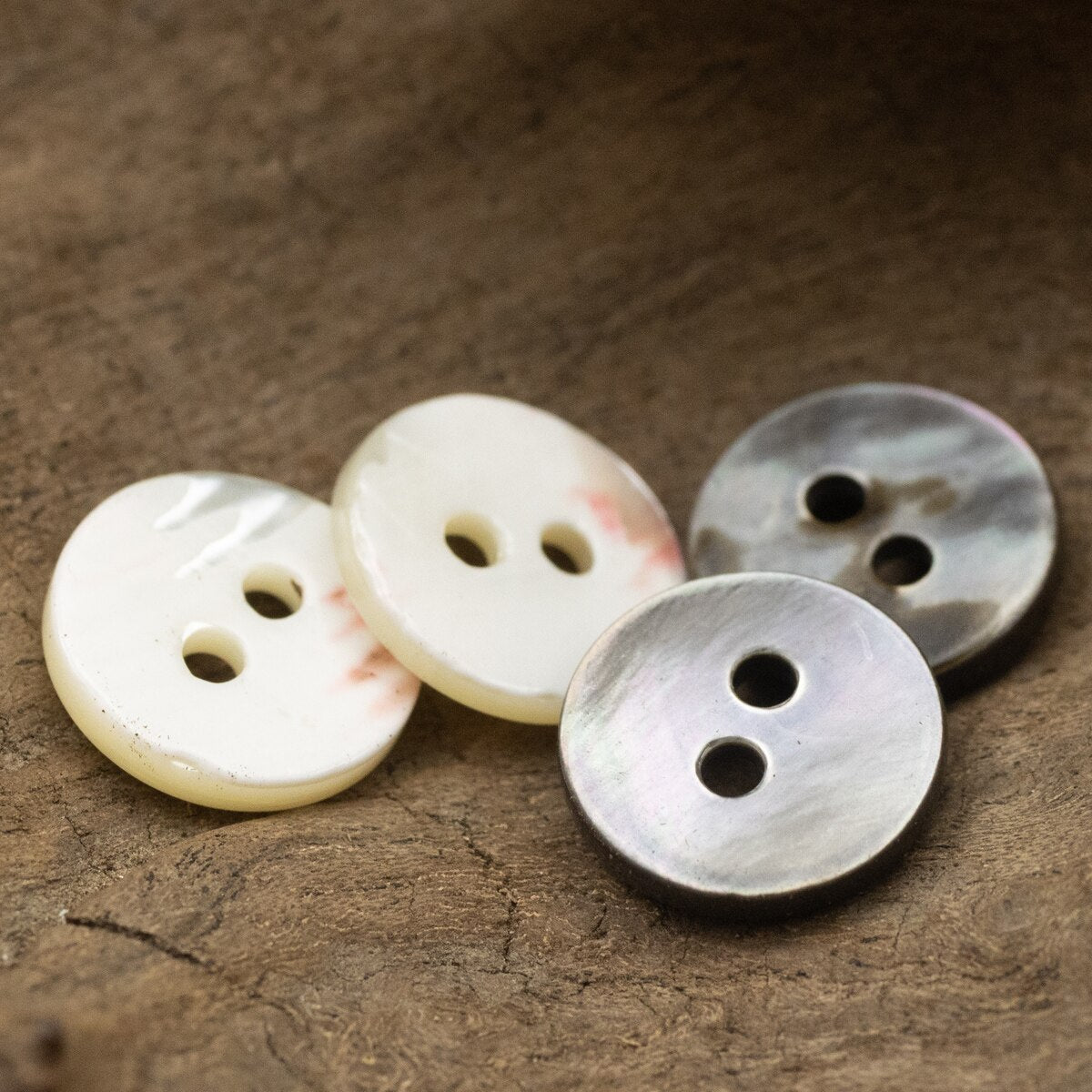 5pcs Two Hole Cute Shill Buttons Black White Black Lip Shell Natural Sewing Accessories