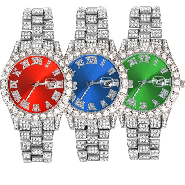 Luxury 18K Gold Full Diamond Watch Men