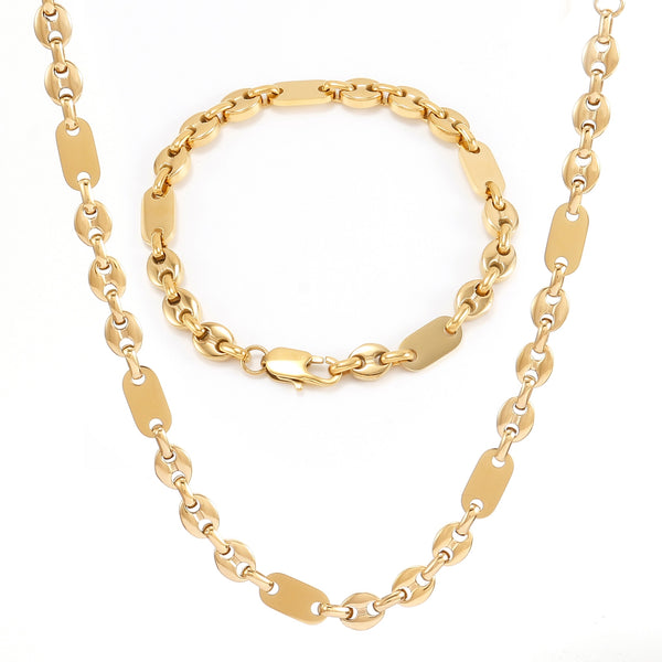 Collar de cadena de granos de café Granny Chic de 6 mm para mujeres y hombres