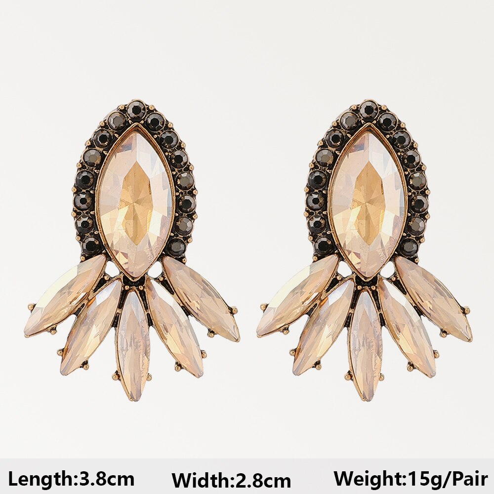 Modern Vintage Champagne Series Big Dangle Drop Earrings For Women