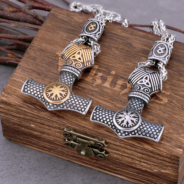 Collar con amuleto vikingo de Odín para hombre