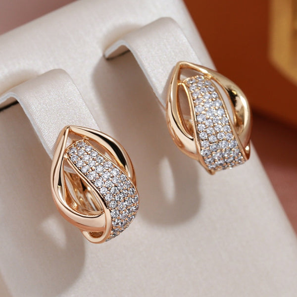 Elegantes pendientes de gota de circonita con diseño geométrico para mujer