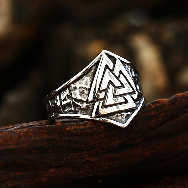 Anillos vikingos nórdicos vintage Valknut para hombres y mujeres